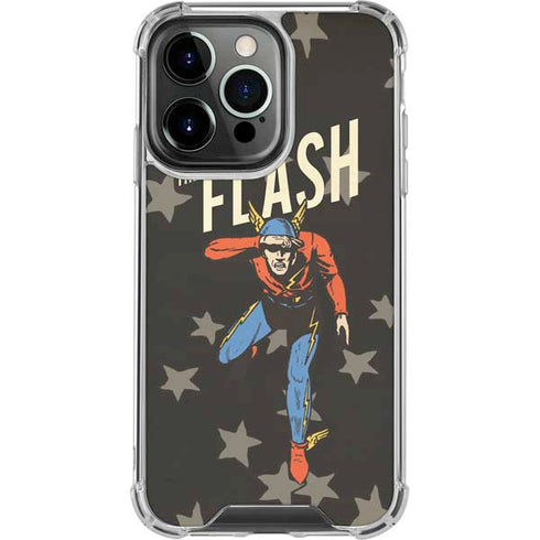 DC Comics The Flash Retro Action Pose iPhone 16 Pro Clear Case